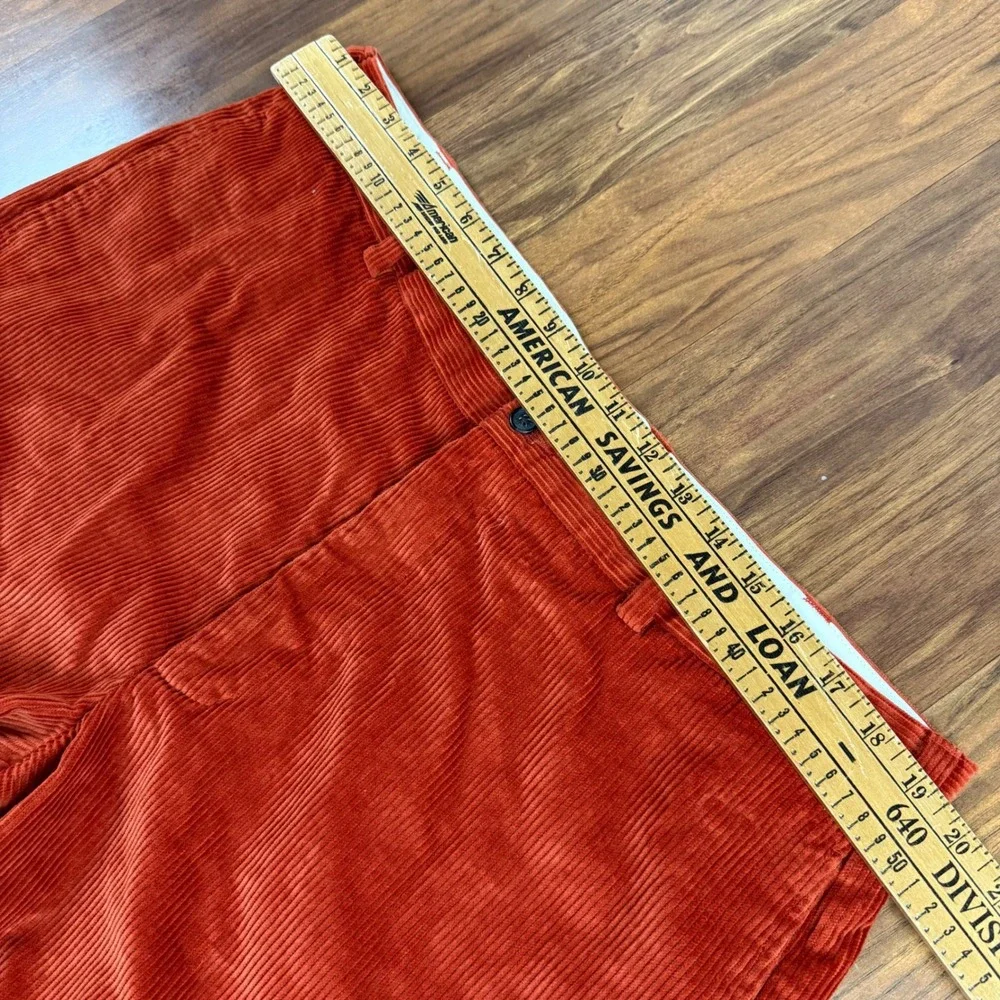 Brooks Brothers Hudson Baggy Corduroy Pants Mens 40x32 Orange Straight Wide Leg